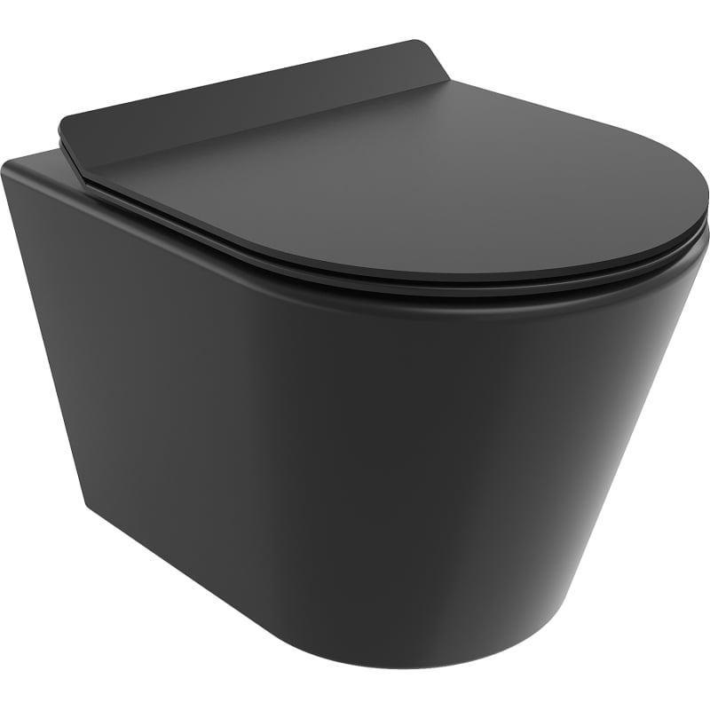 Mexen Rico vas wc Rimless Tornado cu capac cu coborâre lentă slim, duroplast, negru mat - 30720185T