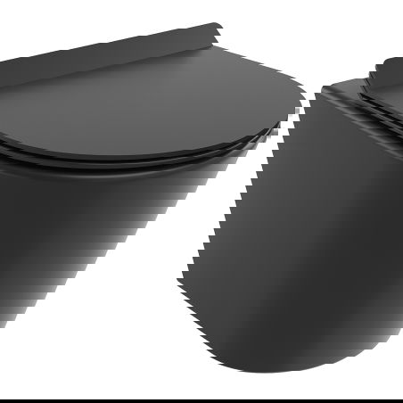 Mexen Rico vas wc Rimless Tornado cu capac slim cu închidere lentă, duroplast, negru mat - 30720185T
