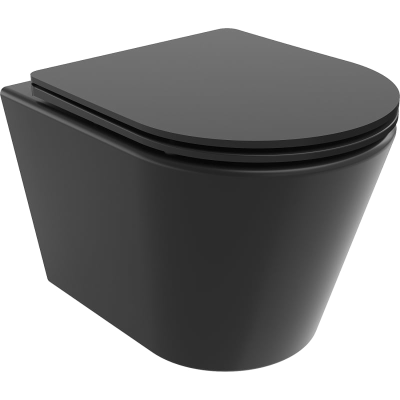 Mexen Rico vas wc Rimless Tornado cu capac cu cădere lentă slim, duroplast, negru mat - 30721085T