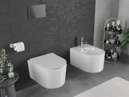Mexen Sofia Rimless Tornado WC-csésze lassan záródó, vékony duroplaszt ülőkével, fényes fehér - 30540400T