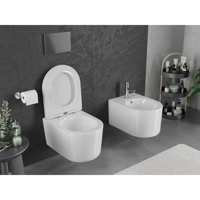 Mexen Sofia Rimless Tornado WC-csésze lassan záródó, vékony duroplaszt ülőkével, fényes fehér - 30540400T