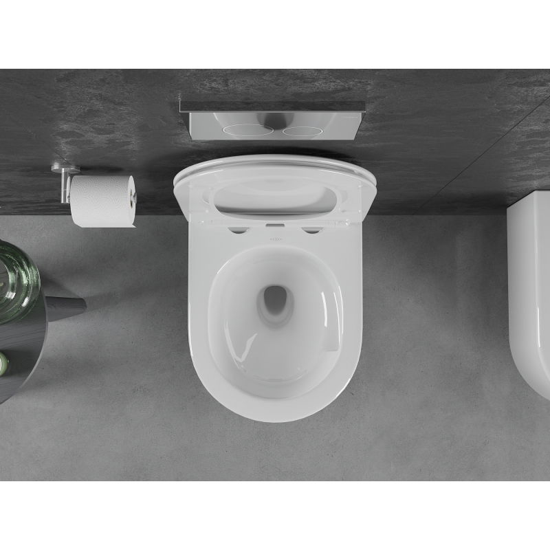 Mexen Sofia vas de toaletă Rimless Tornado cu capac soft-close slim, duroplast, alb lucios - 30540400T