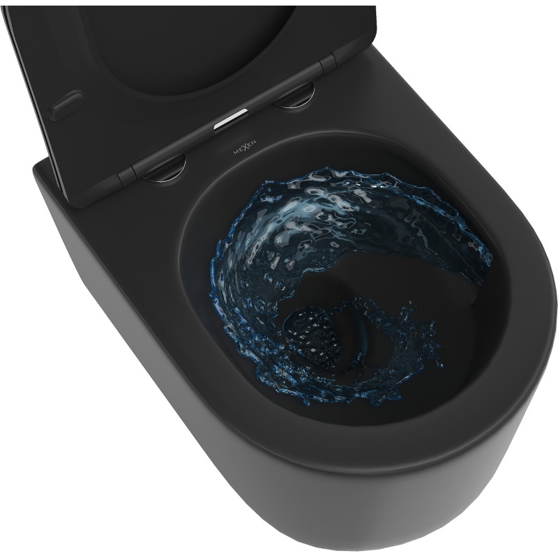 Mexen Sofia vateră WC Rimless Tornado cu capac slim cu închidere lentă, duroplast, negru mat - 30540185T
