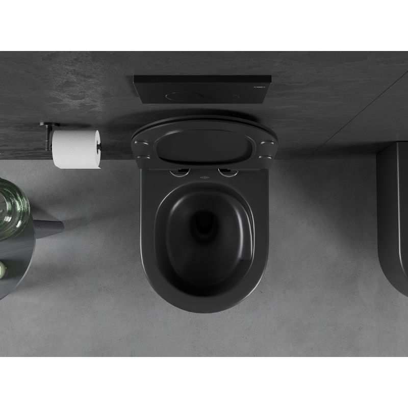 Mexen Sofia WC cu system Rimless Tornado cu capac slim soft-close, duroplast, negru mat - 30540185T