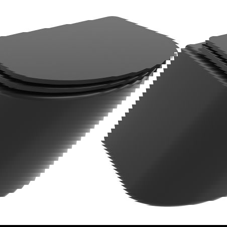 Mexen Sofia WC csésze Rimless Tornado lassan záródó vékony duroplast üléssel, fekete matt - 30541085T