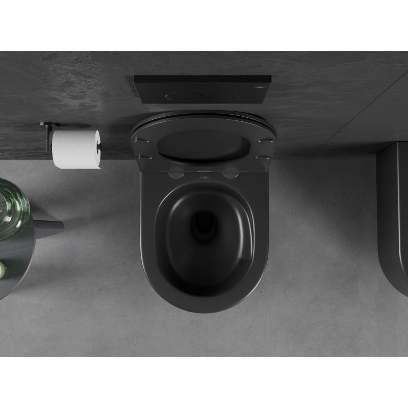 Mexen Sofia vas wc Rimless Tornado cu capac slim cu coborâre lentă, duroplast, negru mat - 30541085T