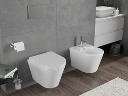 Mexen Rico WC csésze Rimless Tornado lassan csukódó ülőkével, kemény, duroplast, fehér fényes - 30720200T