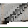 Mexen Roma nyílóajtós zuhanykabin 80 x 120 cm, Átlátszó, Króm + zuhanytálca Flat, Fekete - 854-080-120-01-00-4070