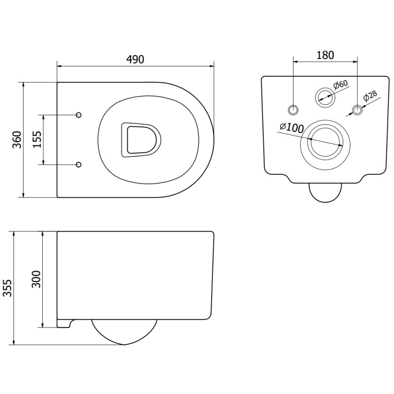 Mexen Sofia Rimless Tornado WC-csésze lassan záródó vékony üléssel, duroplast, fekete matt - 30540185T