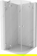 Cabina de duș semirotundă cu uși batante Mexen Lunar 90 x 90 cm, transparent, crom - 833-090L-090P-01-00
