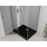 Mexen Roma cabină de duș batantă 90 x 100 cm, transparent, crom + cădiță Flat, negru - 854-090-100-01-00-4070