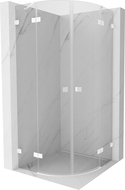Mexen Lunar cabină de duș semirotundă batantă 70 x 70 cm, transparentă, albă - 833-070L-070P-20-00