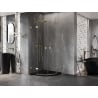 Cabină de duș Mexen Lunar semirotundă cu ușă pivotantă 70 x 70 cm, transparentă, aurie - 833-070L-070P-50-00