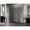 Cabină de duș Mexen Lunar semirotundă cu ușă pivotantă 70 x 70 cm, transparentă, aurie - 833-070L-070P-50-00