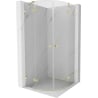 Cabină de duș semirotundă cu ușă pivotantă Mexen Lunar 100 x 100 cm, transparentă, auriu periat - 833-100L-100P-55-00