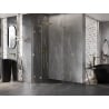 Cabină de duș semirotundă cu ușă pivotantă Mexen Lunar 100 x 100 cm, transparentă, auriu periat - 833-100L-100P-55-00