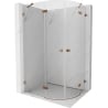 Cabina de duș semicirculară cu deschidere spre stânga Mexen Lunar 90 x 80 cm, transparent, aur roz - 833-090L-080P-60-00