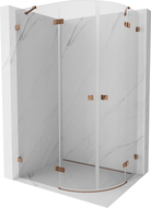 Cabina de duș semicirculară cu deschidere spre stânga Mexen Lunar 90 x 80 cm, transparent, aur roz - 833-090L-080P-60-00