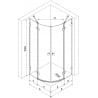 Mexen Lunar cabină de duș semirotundă pivotantă 70 x 70 cm, transparentă, cupru periat - 833-070L-070P-65-00