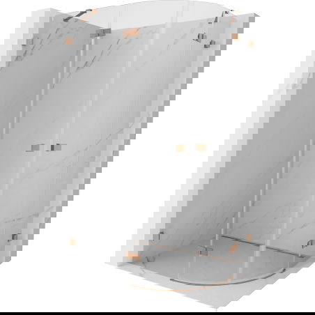 Mexen Lunar cabină de duș semicirculară batantă stânga 80 x 70 cm, transparentă, cupru periat - 833-080L-070P-65-00