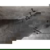 Cabină de duș semicirculară cu ușă batantă stânga Mexen Lunar 90 x 70 cm, transparentă, neagră - 833-090L-070P-70-00