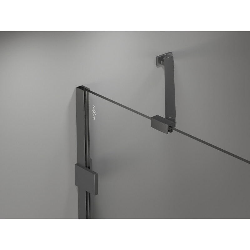 Mexen Lunar cabina de duș semicirculară pivotantă stânga 90 x 70 cm, transparentă, metal armat - 833-090L-070P-95-00
