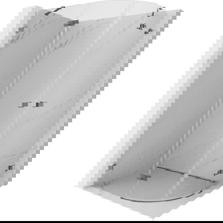 Mexen Lunar cabină de duș semicirculară batantă stânga 90 x 70 cm, transparent, metal armat - 833-090L-070P-95-00