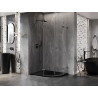 Mexen Lunar félköríves zuhanykabin balra nyitható 90 x 70 cm, átlátszó, gun metal - 833-090L-070P-95-00