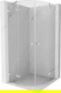 Mexen Lunar cabină de duș semicirculară cu balamale 70 x 70 cm, transparent, nichel periat - 833-070L-070P-97-00
