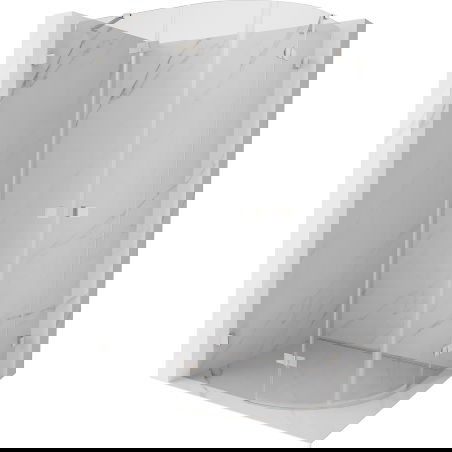 Mexen Lunar cabină de duș semicirculară cu deschidere stângă 100 x 80 cm, transparent, nichel periat - 833-100L-080P-97-00