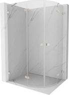 Mexen Lunar cabină de duș semicirculară cu deschidere stângă 100 x 80 cm, transparent, nichel periat - 833-100L-080P-97-00