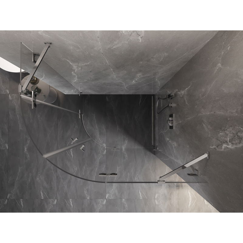 Mexen Lunar félköríves zuhanykabin jobbra nyíló 100 x 80 cm, átlátszó, króm - 833-100P-080L-01-00