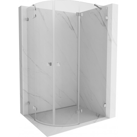 Mexen Lunar cabina de duș semirotundă pivotantă dreapta 100 x 80 cm, transparentă, crom - 833-100P-080L-01-00