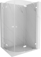 Mexen Lunar cabină de duș semicirculară cu deschidere dreapta 90 x 80 cm, transparent, albă - 833-090P-080L-20-00