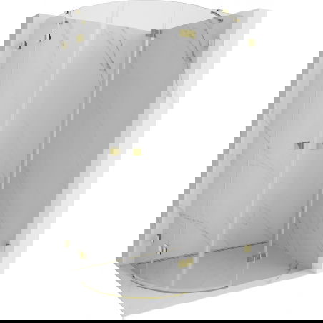 Mexen Lunar cabină de duș semicirculară batantă dreapta 100 x 70 cm, transparentă, aurie - 833-100P-070L-50-00