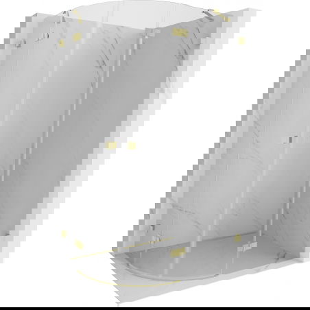 Mexen Lunar cabină de duș semirotundă deschidere spre dreapta 100 x 70 cm, transparentă, auriu periat - 833-100P-070L-55-00