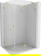 Mexen Lunar cabină de duș semirotundă batantă dreapta 100 x 80 cm, transparent, auriu periat - 833-100P-080L-55-00