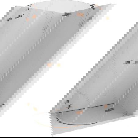 Mexen Lunar cabina de duș semicirculară cu balamale dreapta 90 x 70 cm, transparent, aur roz - 833-090P-070L-60-00