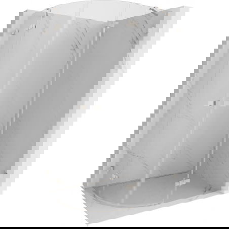 Mexen Lunar félköríves, jobbos nyíló zuhanykabin 90 x 80 cm, átlátszó, szálcsiszolt nikkel - 833-090P-080L-97-00