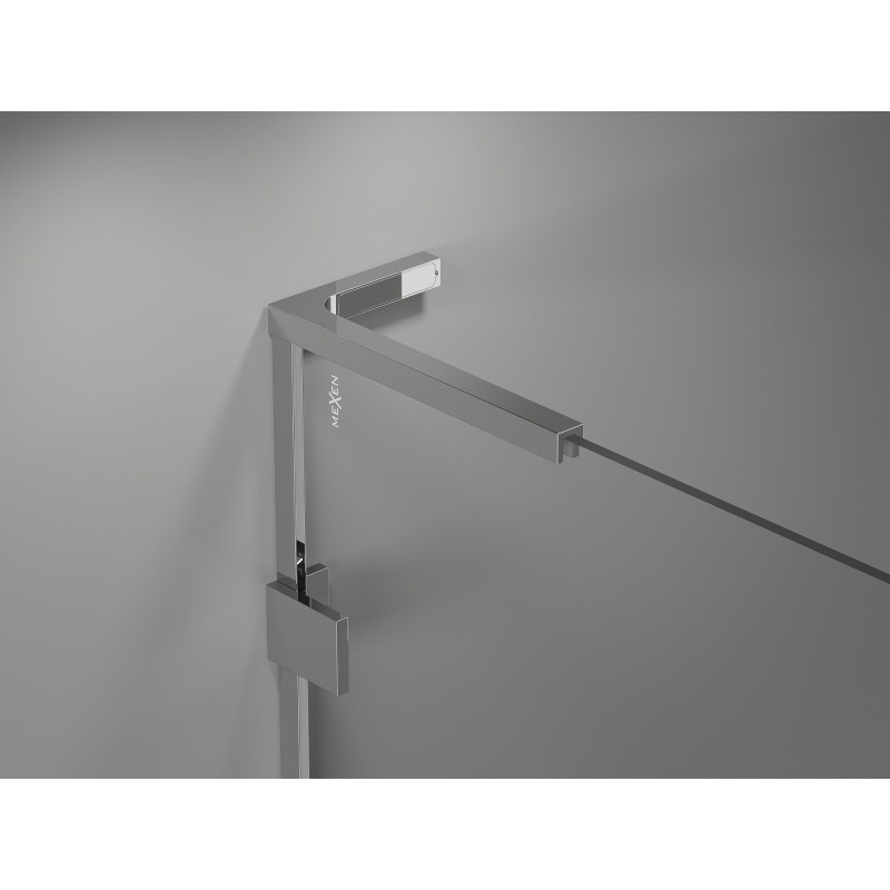 Mexen Lunar L balos pentagon alakú zuhanykabin balra nyíló 80 x 100 cm, átlátszó, króm - 831L-080L-100P-01-00-L