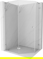 Mexen Lunar L cabină de duș pentagonală rabatabilă stânga 90 x 80 cm, transparent, crom - 831L-090L-080P-01-00-L