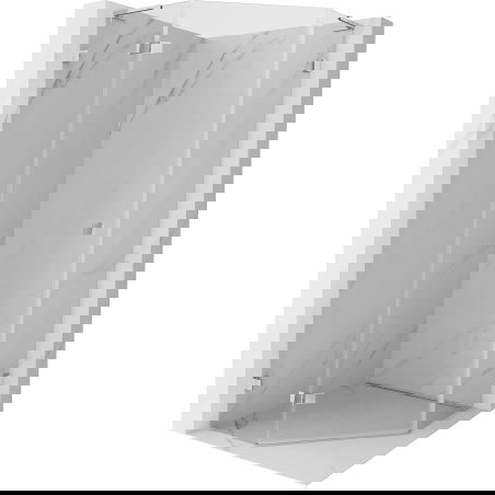 Mexen Lunar L cabină de duș pentagonală batantă stânga 90 x 90 cm, transparent, crom - 831L-090L-090P-01-00-L