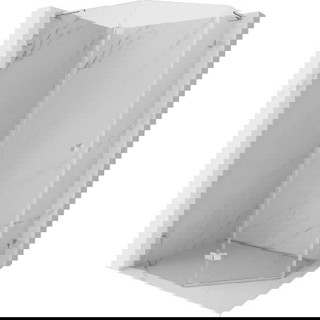 Mexen Lunar L cabină de duș pentagonală pivotantă stânga 100 x 90 cm, transparent, crom - 831L-100L-090P-01-00-L