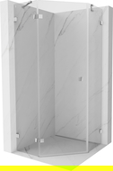 Mexen Lunar cabină de duș pentagonală cu ușă stânga 80 x 80 cm, transparent, crom - 831-080L-080P-01-00-L