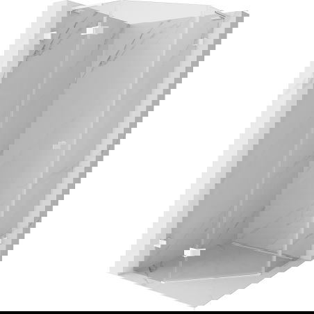 Mexen Lunar L cabină de duș dreptunghiulară rabatabilă stânga 90 x 90 cm, transparentă, albă - 831L-090L-090P-20-00-L