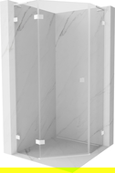Mexen Lunar L cabină de duș pentagonală cu deschidere pe stânga 90 x 90 cm, transparent, albă - 831L-090L-090P-20-00-L