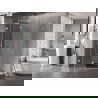 Mexen Lunar L cabină de duș pentagonală pivotantă stânga 100 x 80 cm, transparent, albă - 831L-100L-080P-20-00-L