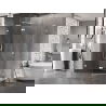 Mexen Lunar L cabină de duș pentagonală pivotantă stânga 100 x 80 cm, transparent, albă - 831L-100L-080P-20-00-L
