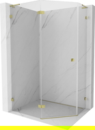 Mexen Lunar L cabină de duș pentagonală batantă stânga 90 x 80 cm, transparentă, aurie - 831L-090L-080P-50-00-L