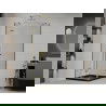 Mexen Roma zuhanykabin, nyitható 90 x 90 cm, átlátszó, arany + Flat zuhanytálca, fekete - 854-090-090-50-00-4070G